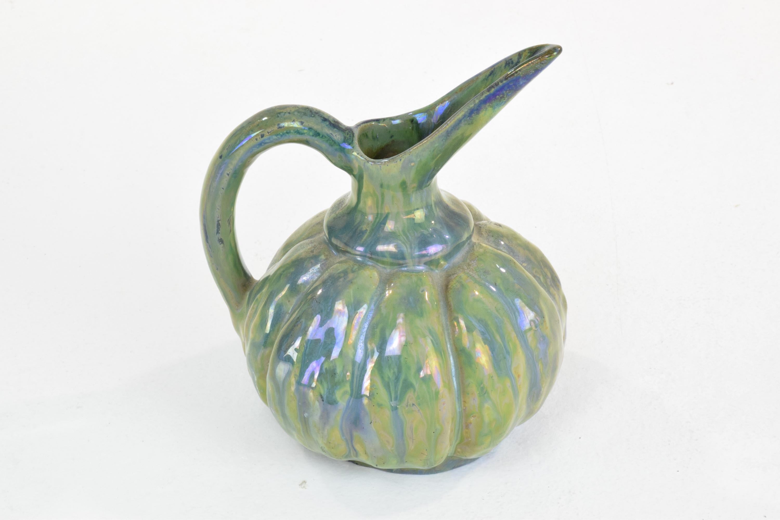 French Vintage Iridescent Art Nouveau Ceramic Jug by Alphonse Cytere, 1910 In Good Condition For Sale In Paris, FR