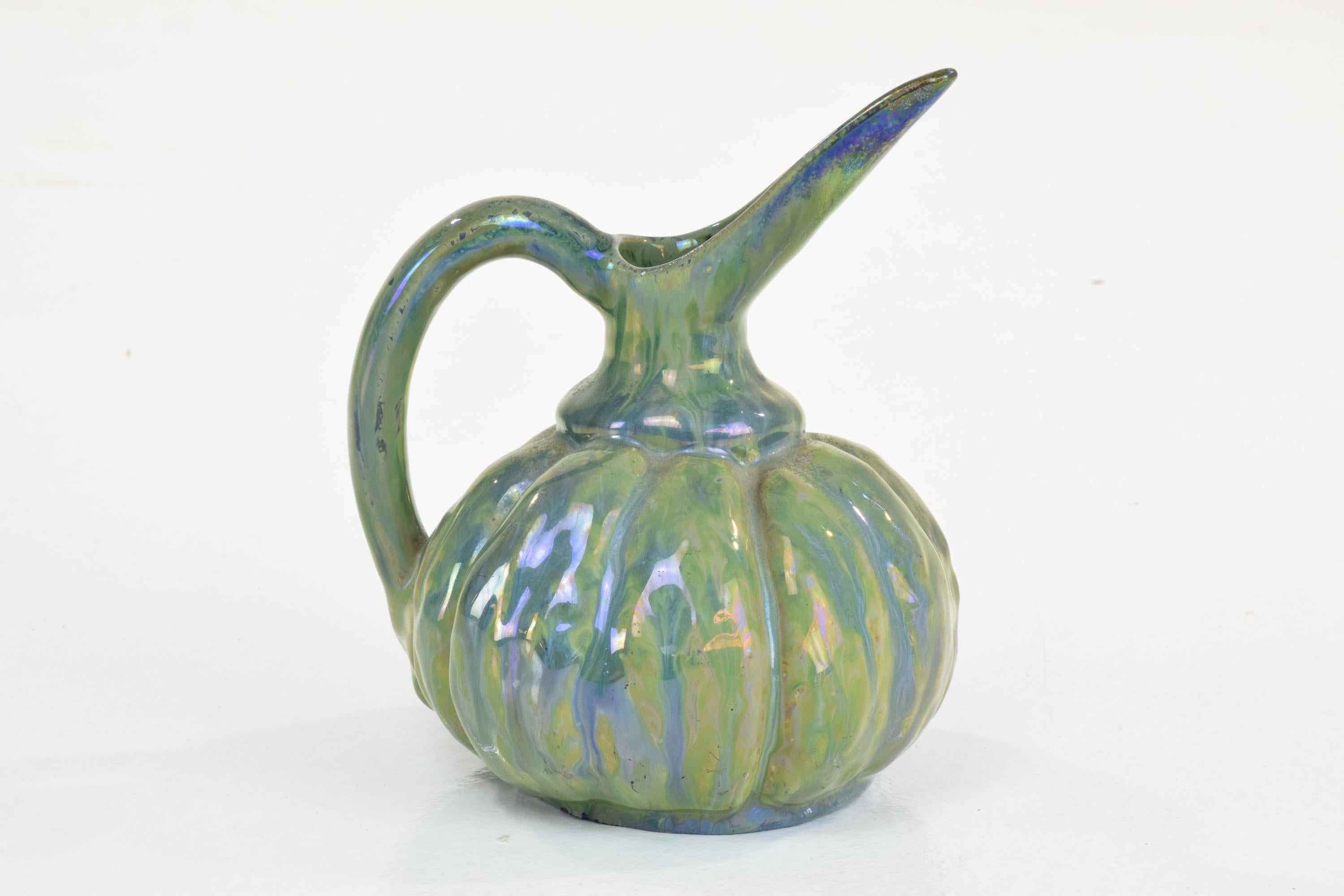 20th Century French Vintage Iridescent Art Nouveau Ceramic Jug by Alphonse Cytere, 1910 For Sale