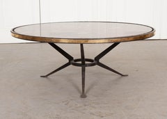 French Vintage Iron and Fossil Marble Coffee Table