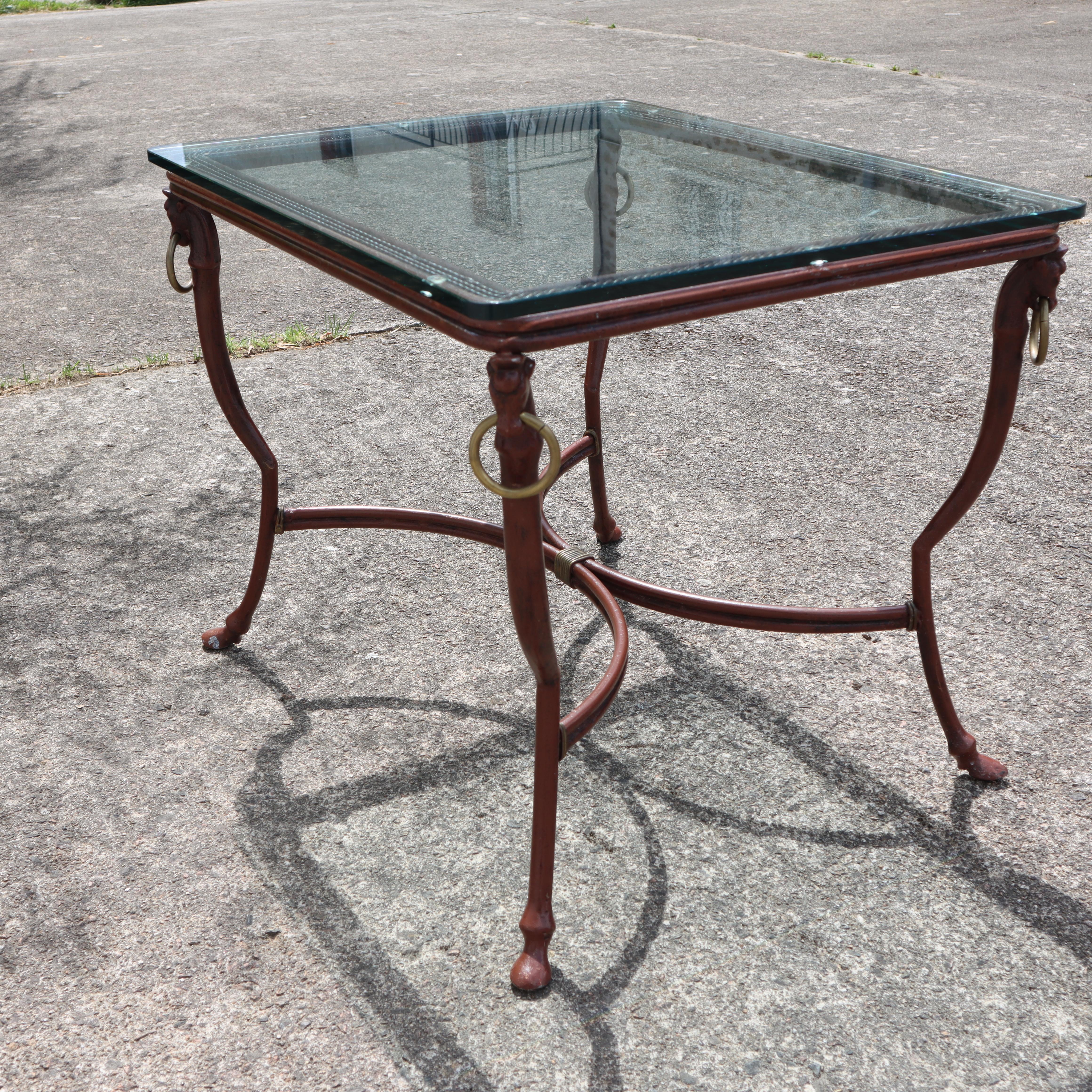 French Vintage Iron and Glas Coffee Table-Cocktail Table-Lounge Table-80s For Sale 4
