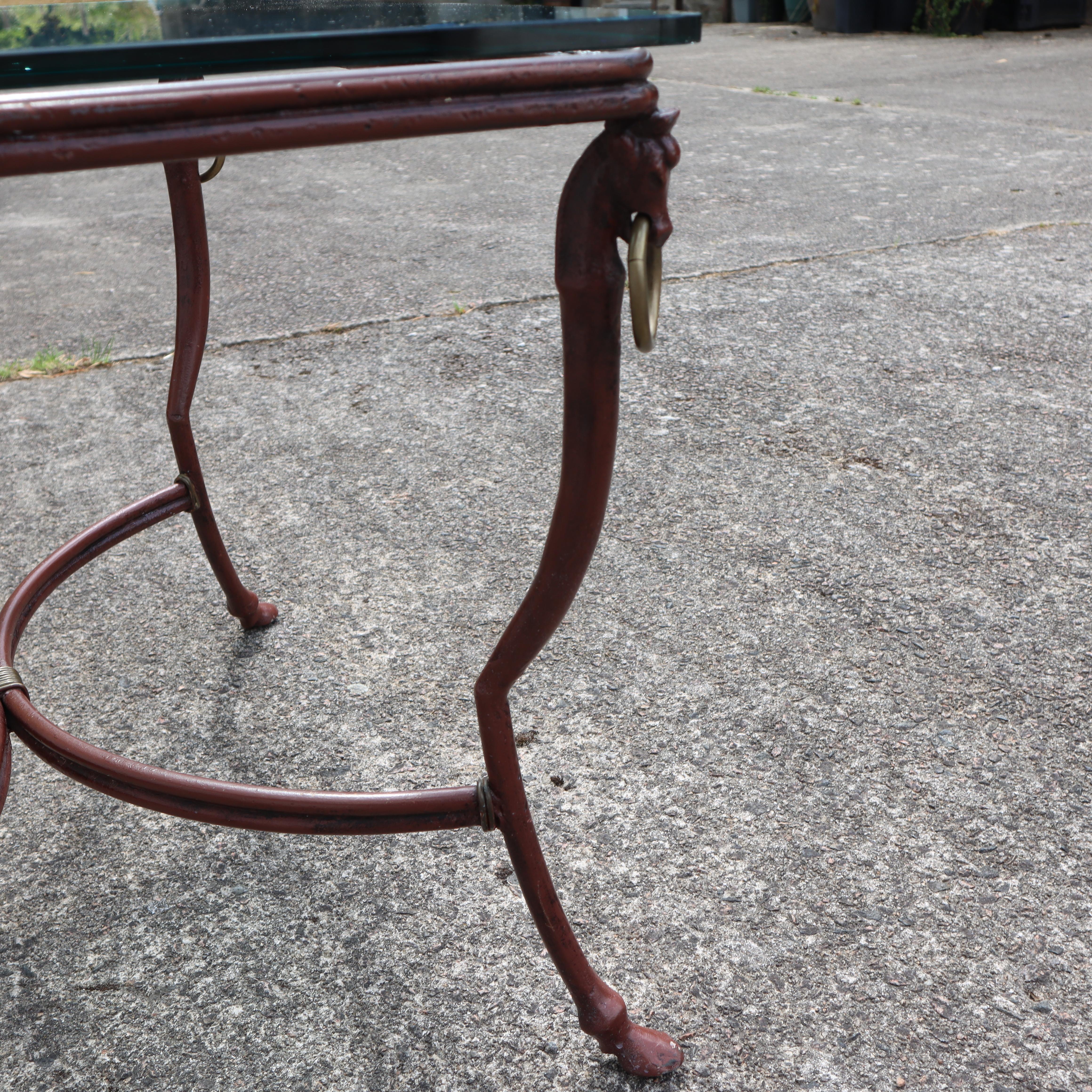 French Vintage Iron and Glas Coffee Table-Cocktail Table-Lounge Table-80s For Sale 5