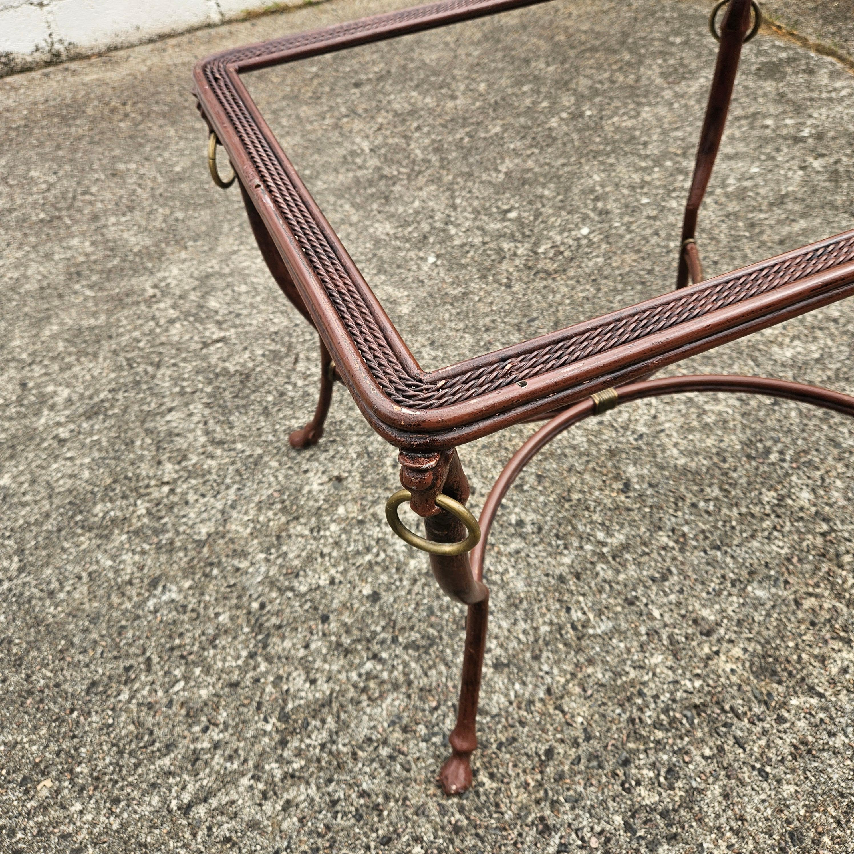 French Vintage Iron and Glas Coffee Table-Cocktail Table-Lounge Table-80s For Sale 6