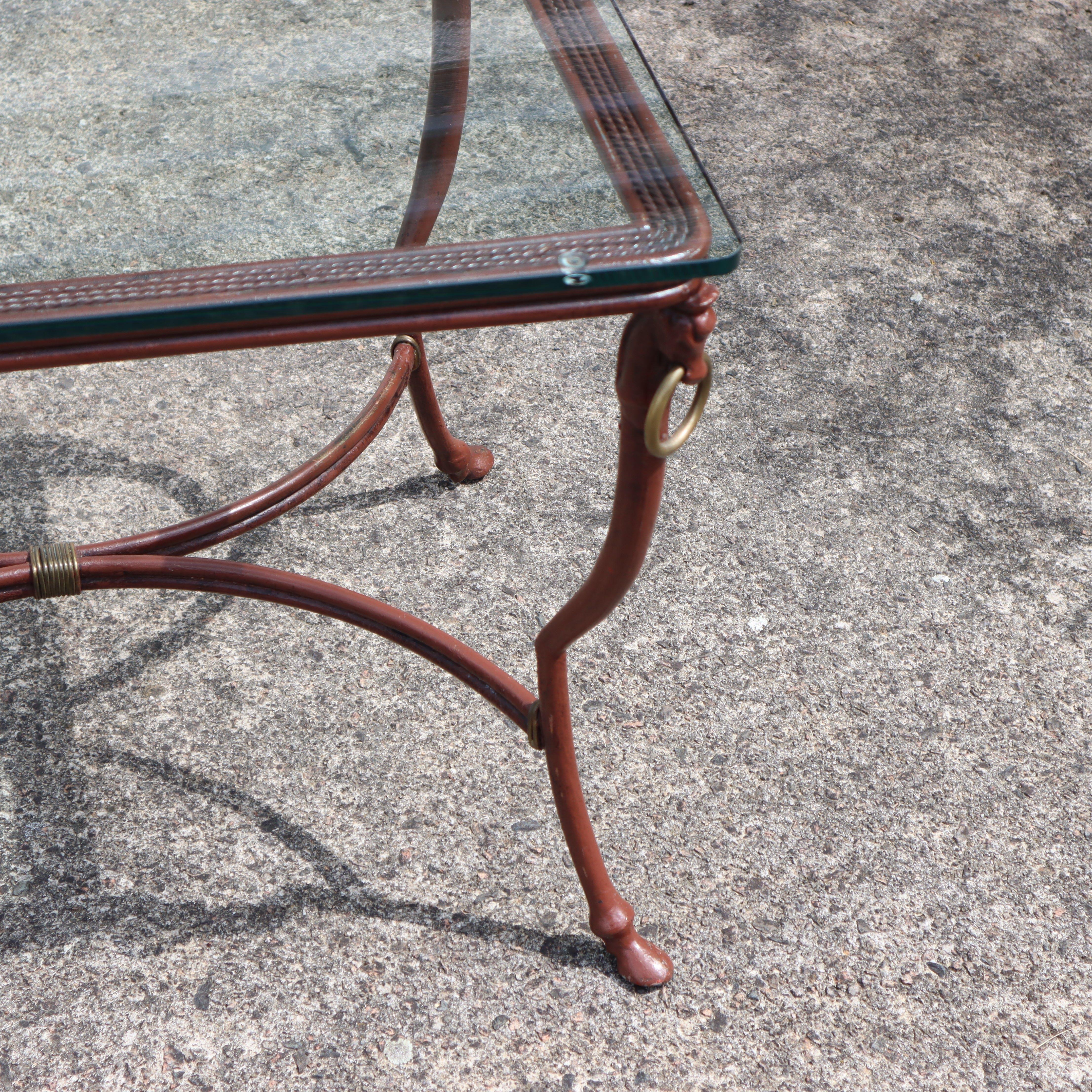 French Vintage Iron and Glas Coffee Table-Cocktail Table-Lounge Table-80s For Sale 7