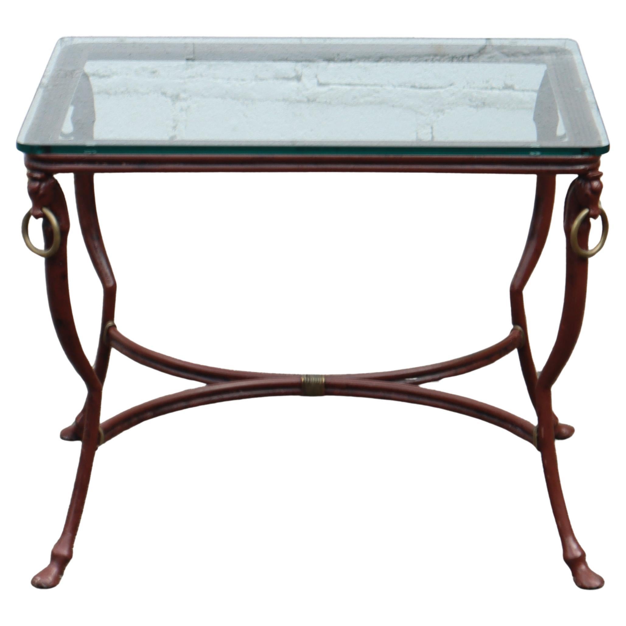 Hollywood Regency French Vintage Iron and Glas Coffee Table-Cocktail Table-Lounge Table-80s For Sale