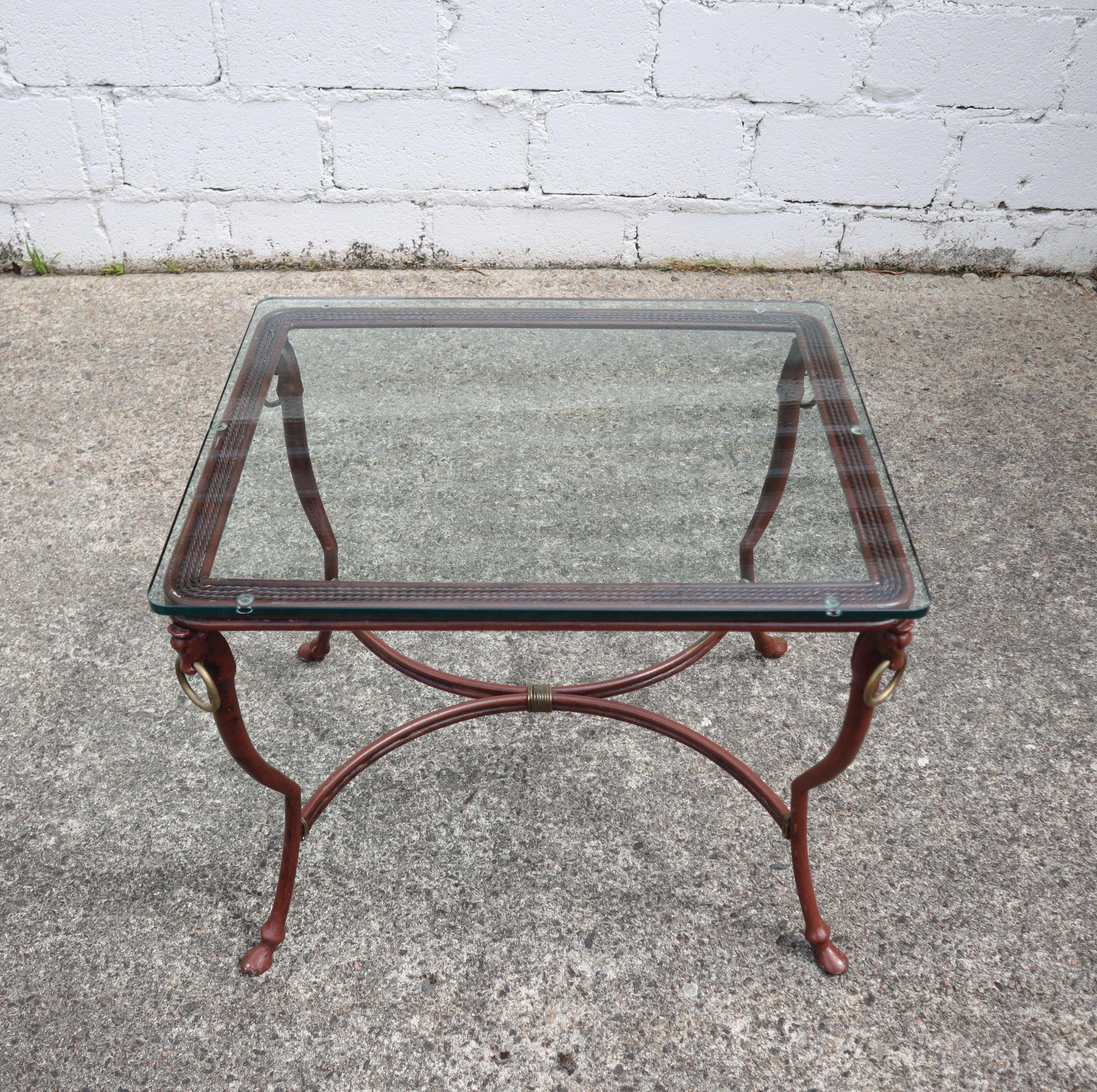 French Vintage Iron and Glas Coffee Table-Cocktail Table-Lounge Table-80s In Good Condition For Sale In Bussiere Dunoise, Nouvel Aquitaine