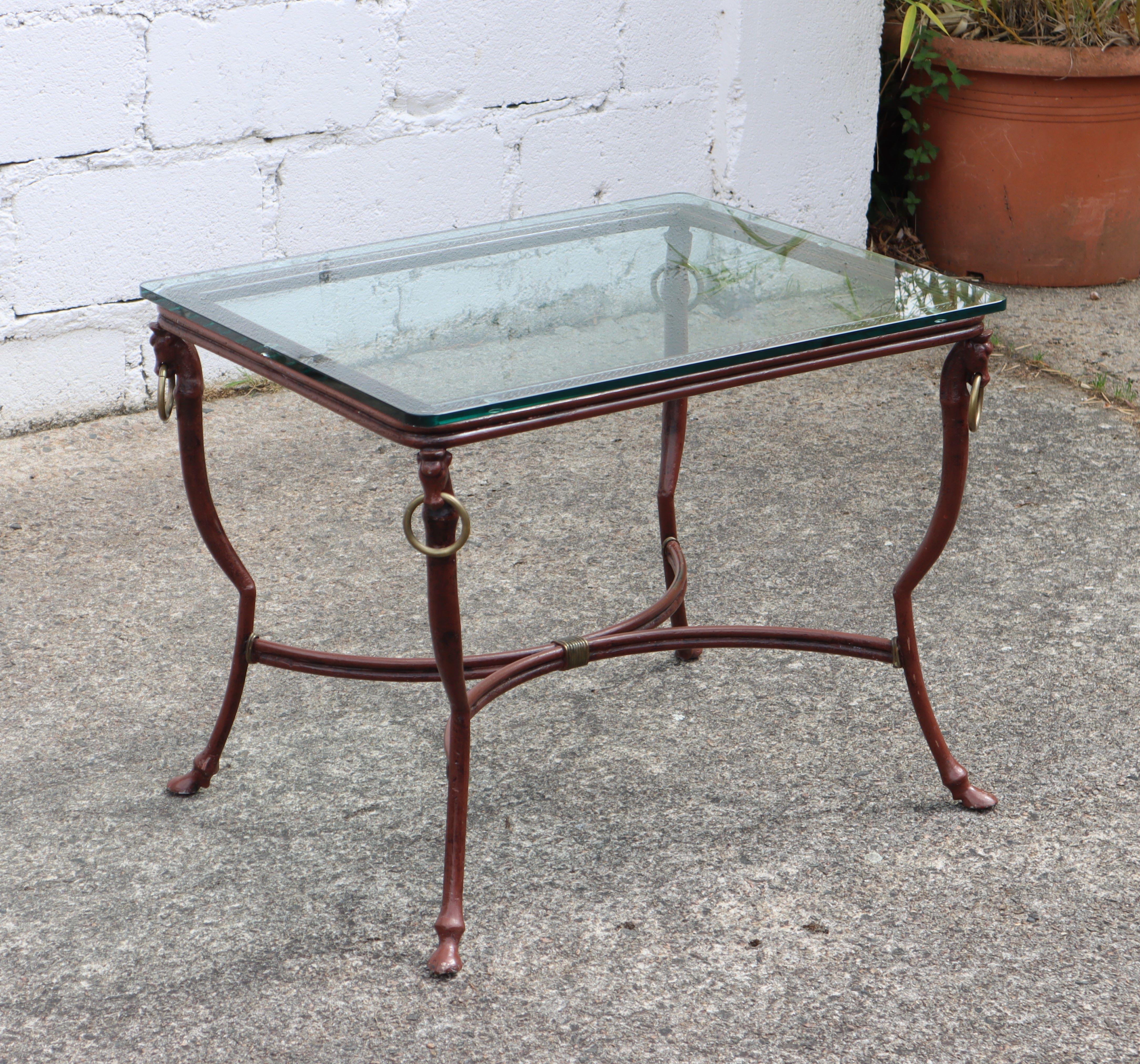 Late 20th Century French Vintage Iron and Glas Coffee Table-Cocktail Table-Lounge Table-80s For Sale