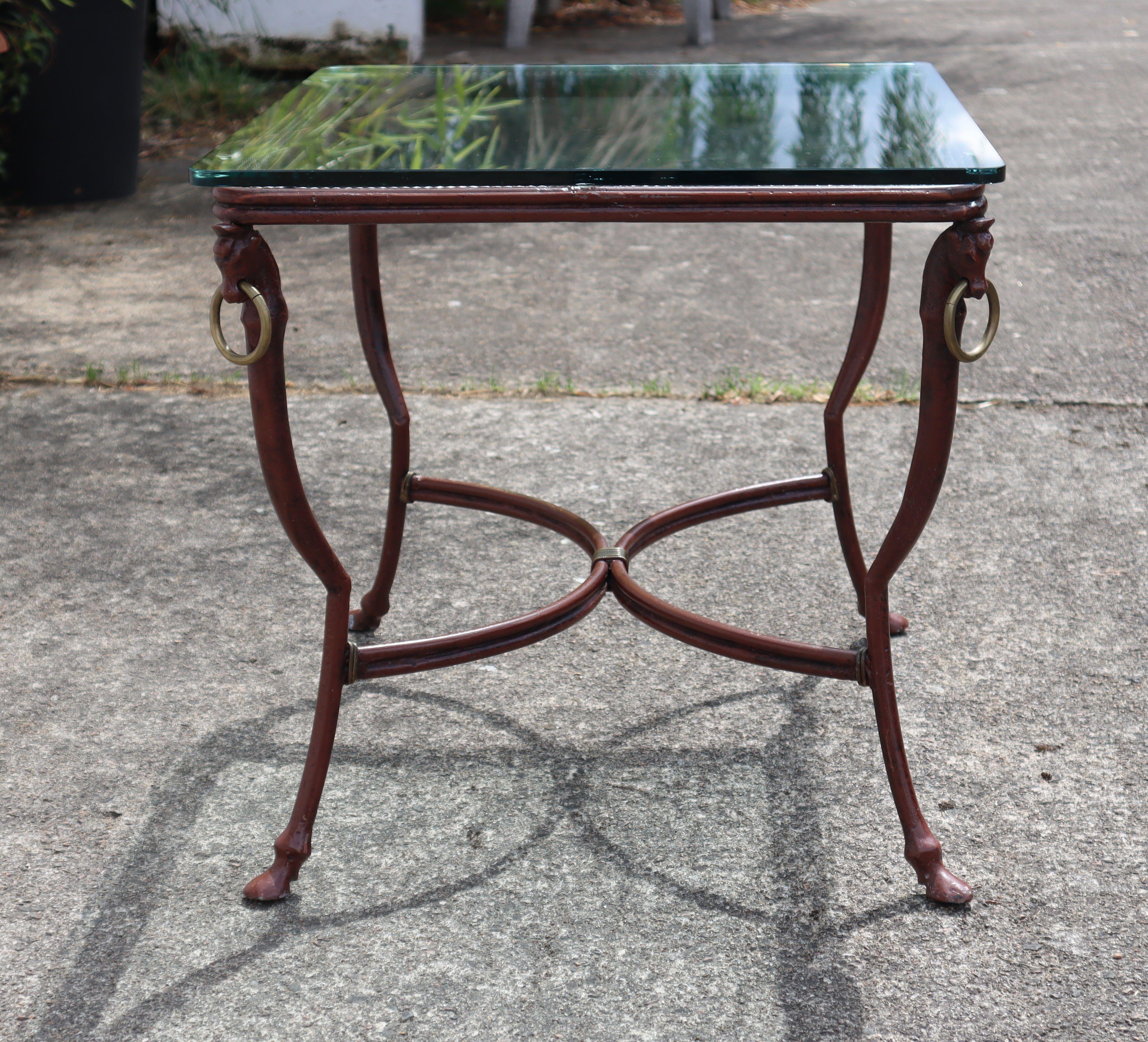 French Vintage Iron and Glas Coffee Table-Cocktail Table-Lounge Table-80s For Sale 1