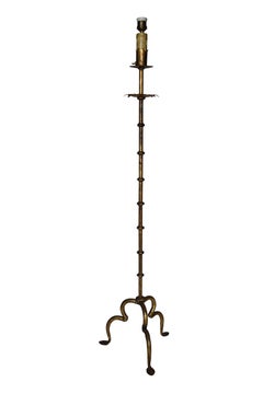 European Gilded Iron Floor Lamp