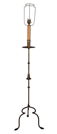 European Gilded Iron Floor Lamp