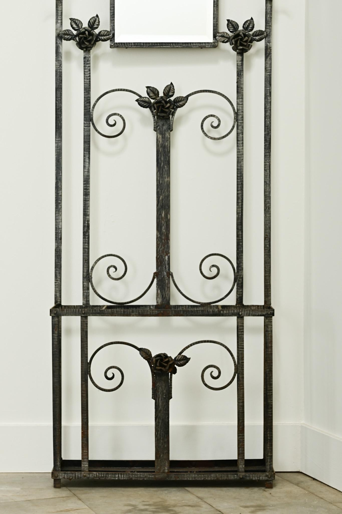 20th Century French Vintage Iron Hall Tree For Sale