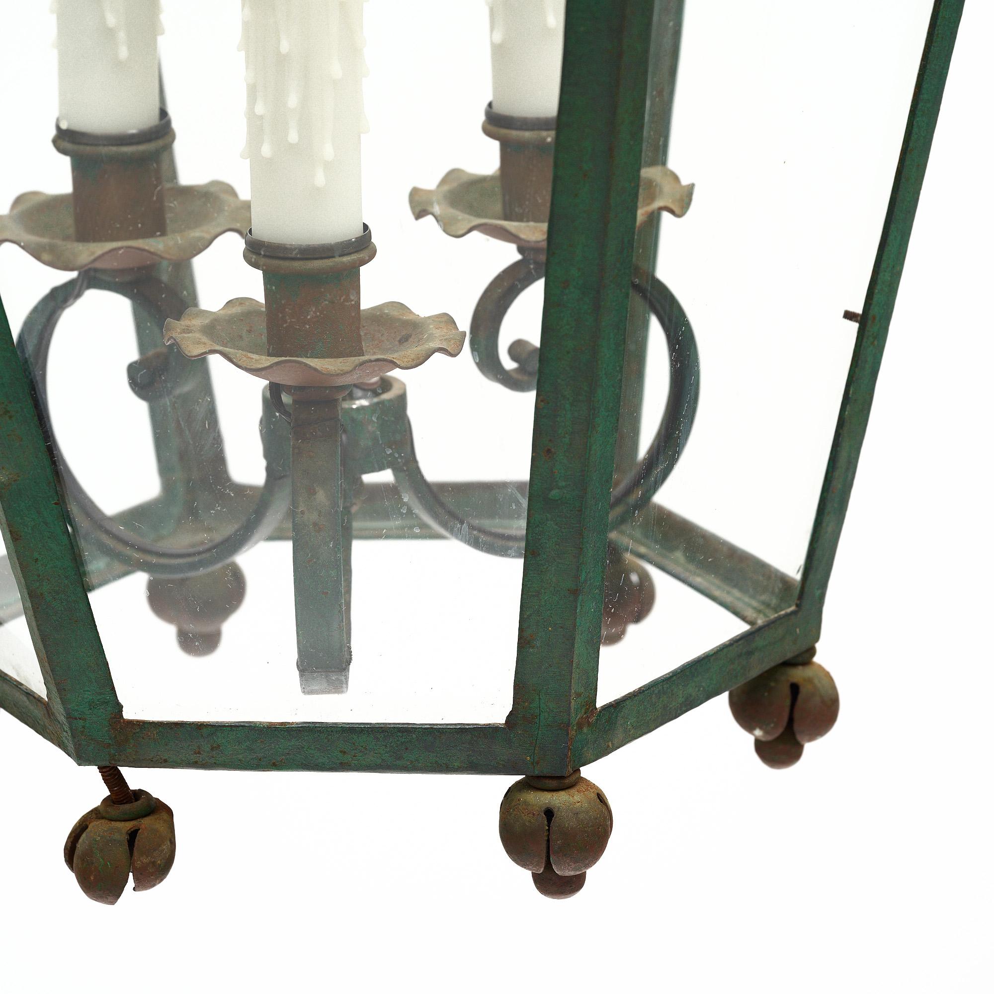 Early 20th Century French Vintage Iron Lantern For Sale