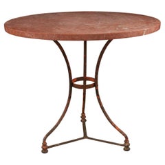 French Vintage Iron & Marble Bistro Table