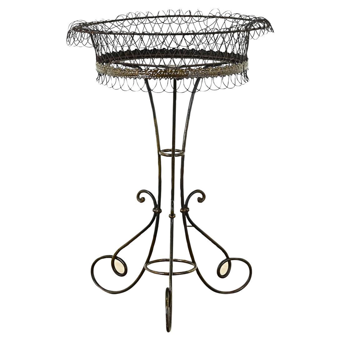 French Vintage Iron Plant Stand For Sale