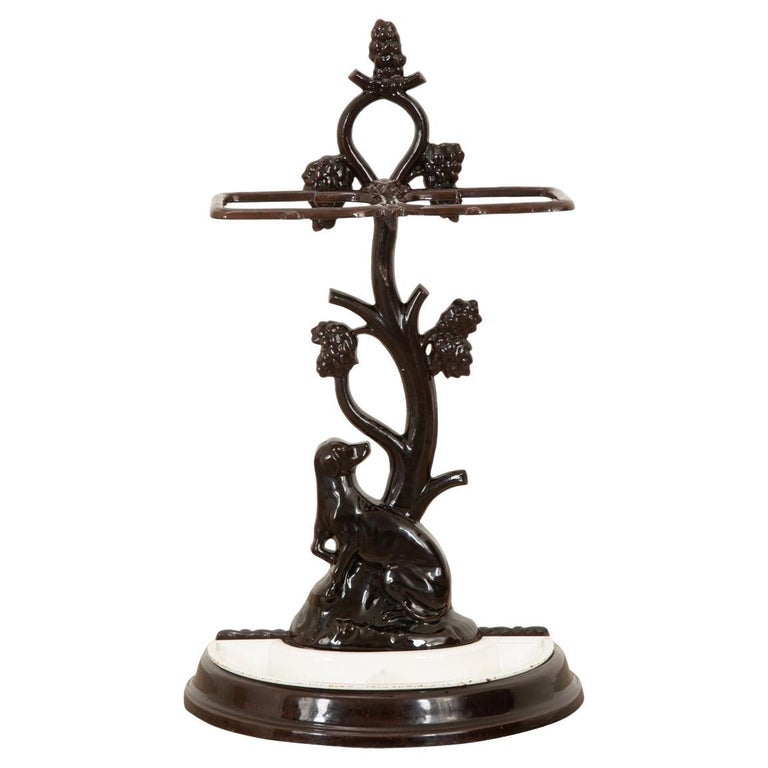 French Vintage Iron Umbrella Stand For Sale at 1stDibs