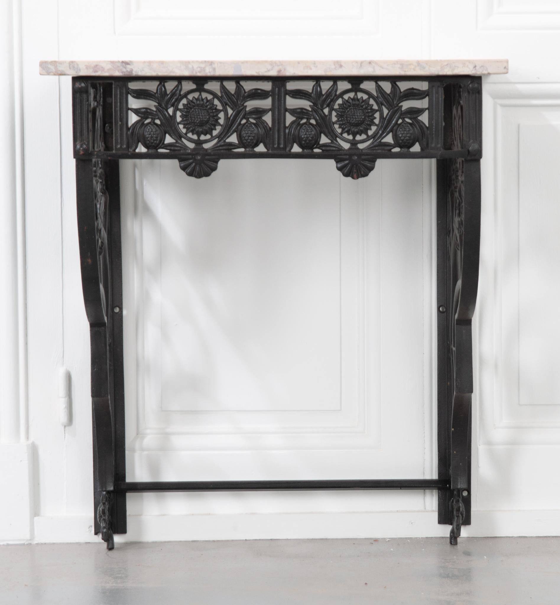French Vintage Iron Wall Bracket Console Table 5