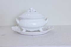 French Vintage Lallier à Moustiers Faïence Tureen & Underplate
