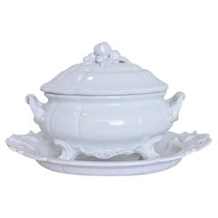 French Vintage Lallier à Moustiers Faïence Tureen & Underplate