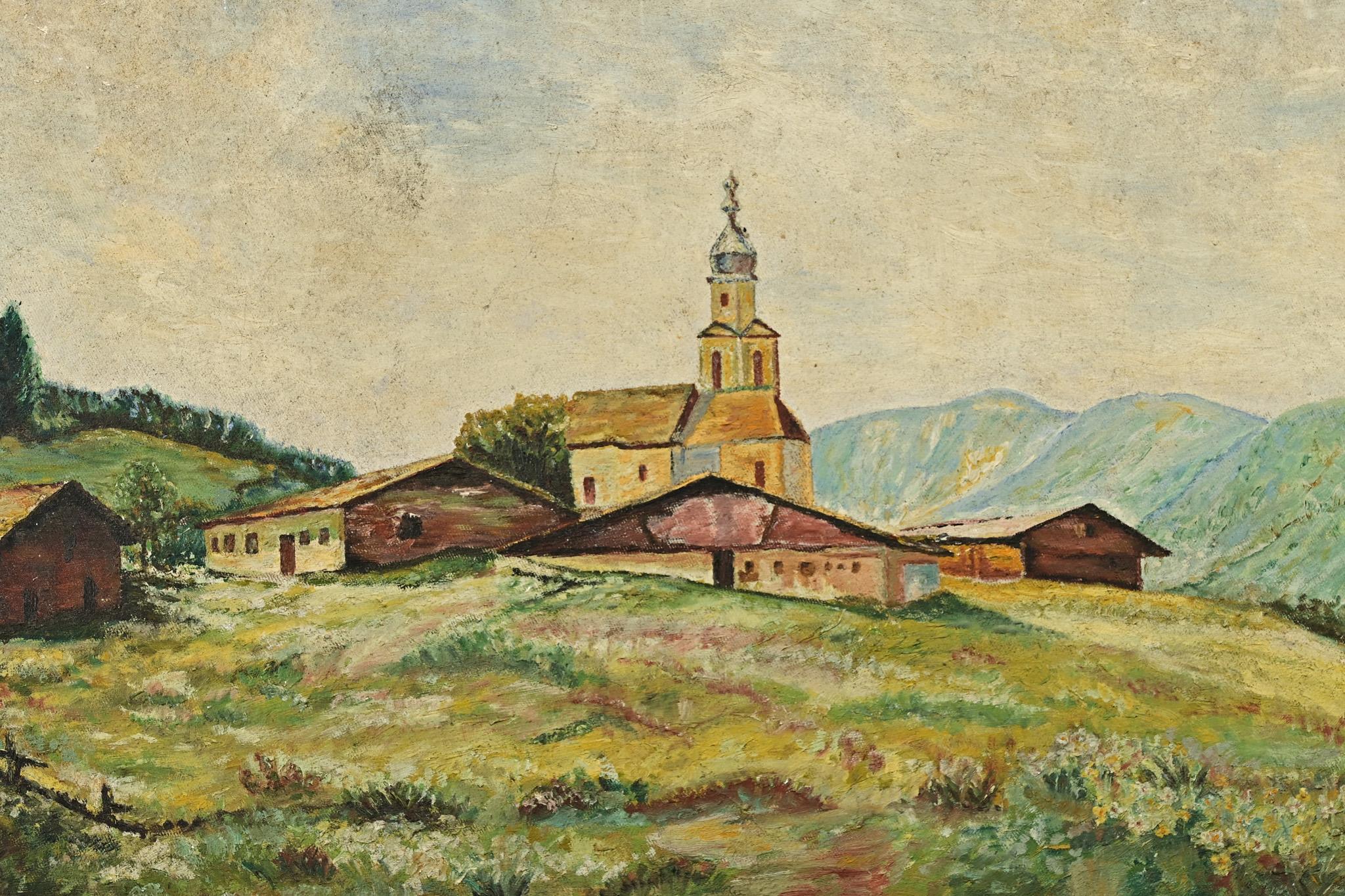 XX secolo Quadro di paesaggio francese vintage
