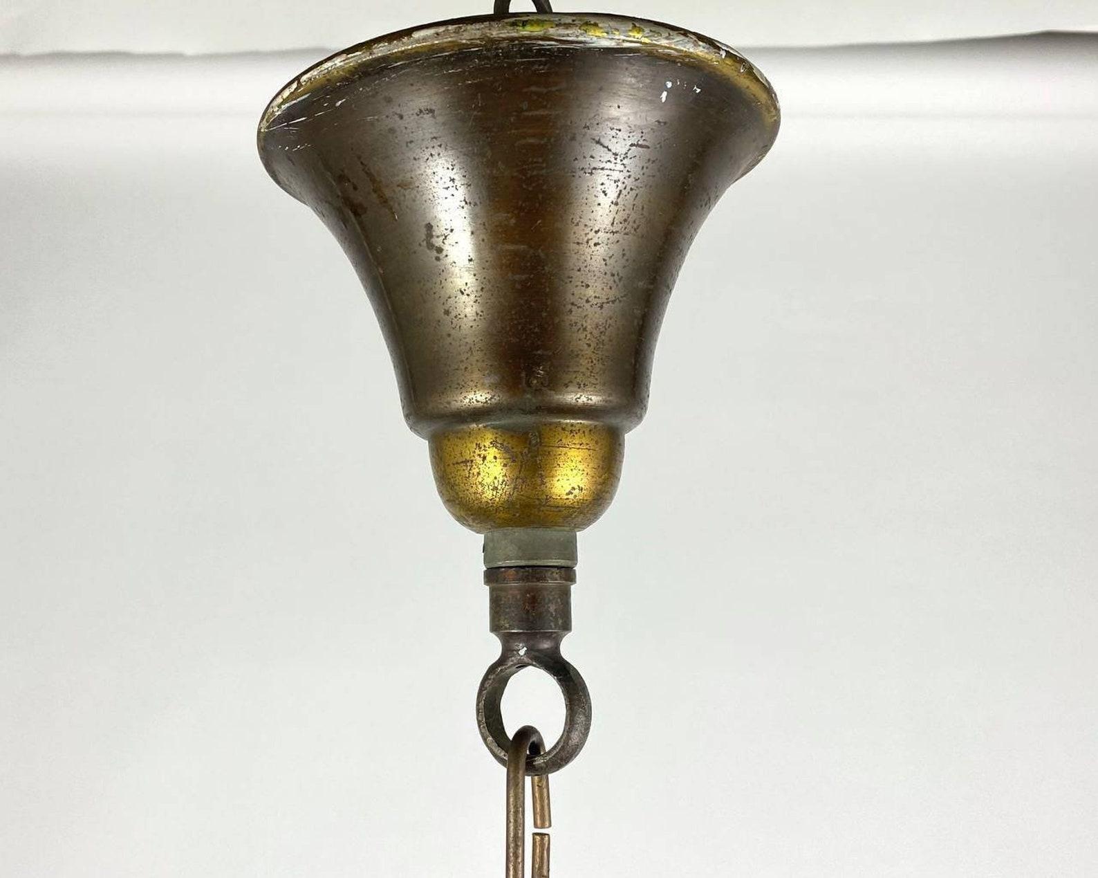 Milieu du XXe siècle Lanterne vintage française, années 1960  Lanterne en bronze et verre en vente