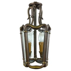 French Vintage Lantern, 1960s  Bronze & Glass lantern