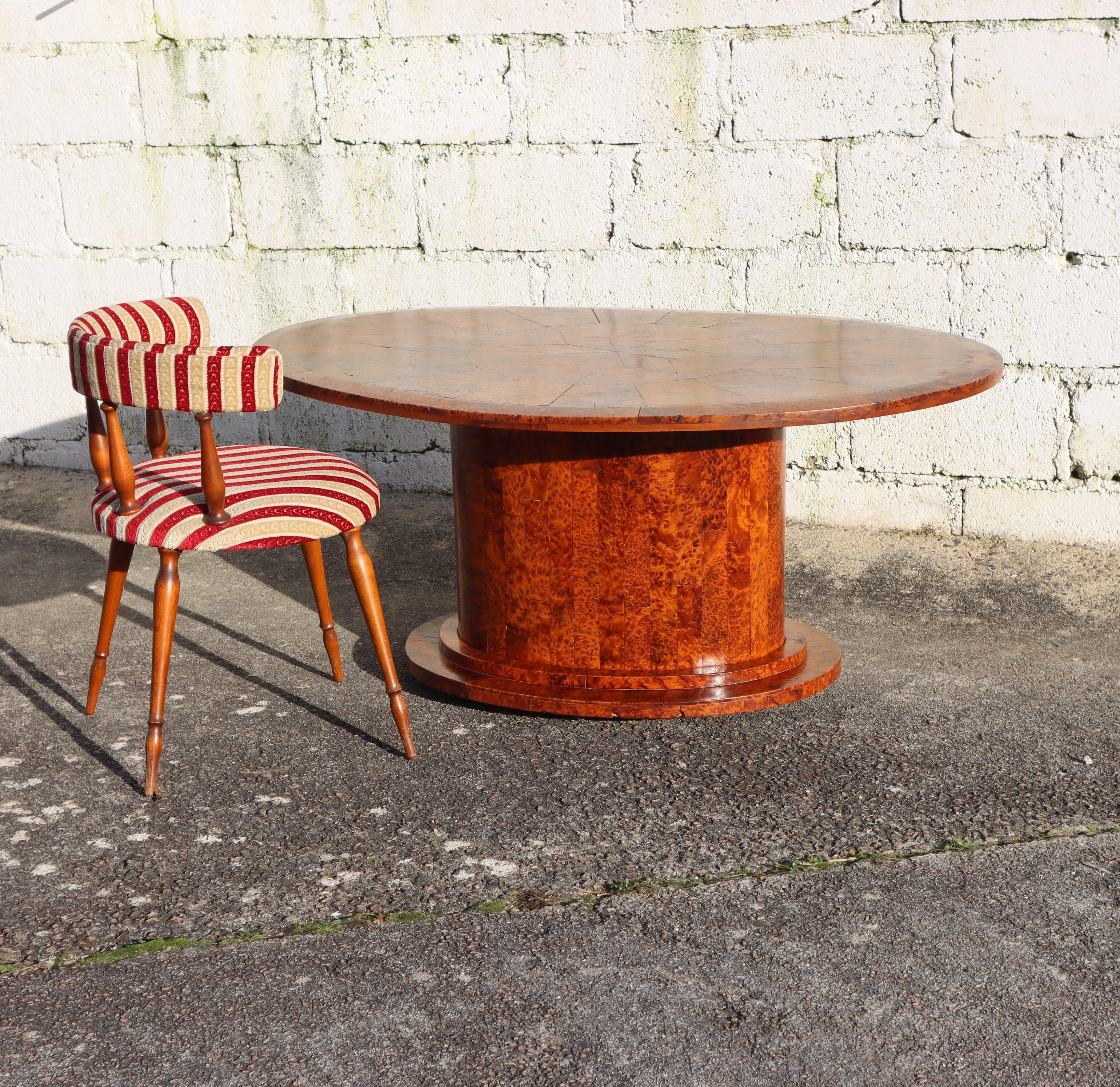 Grande table basse ovale vintage française - Table de salon - Style Art Déco des années 60 4