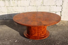 French Vintage large oval Thuja Coffee Table- Salon Table-Art Deco Style-60s