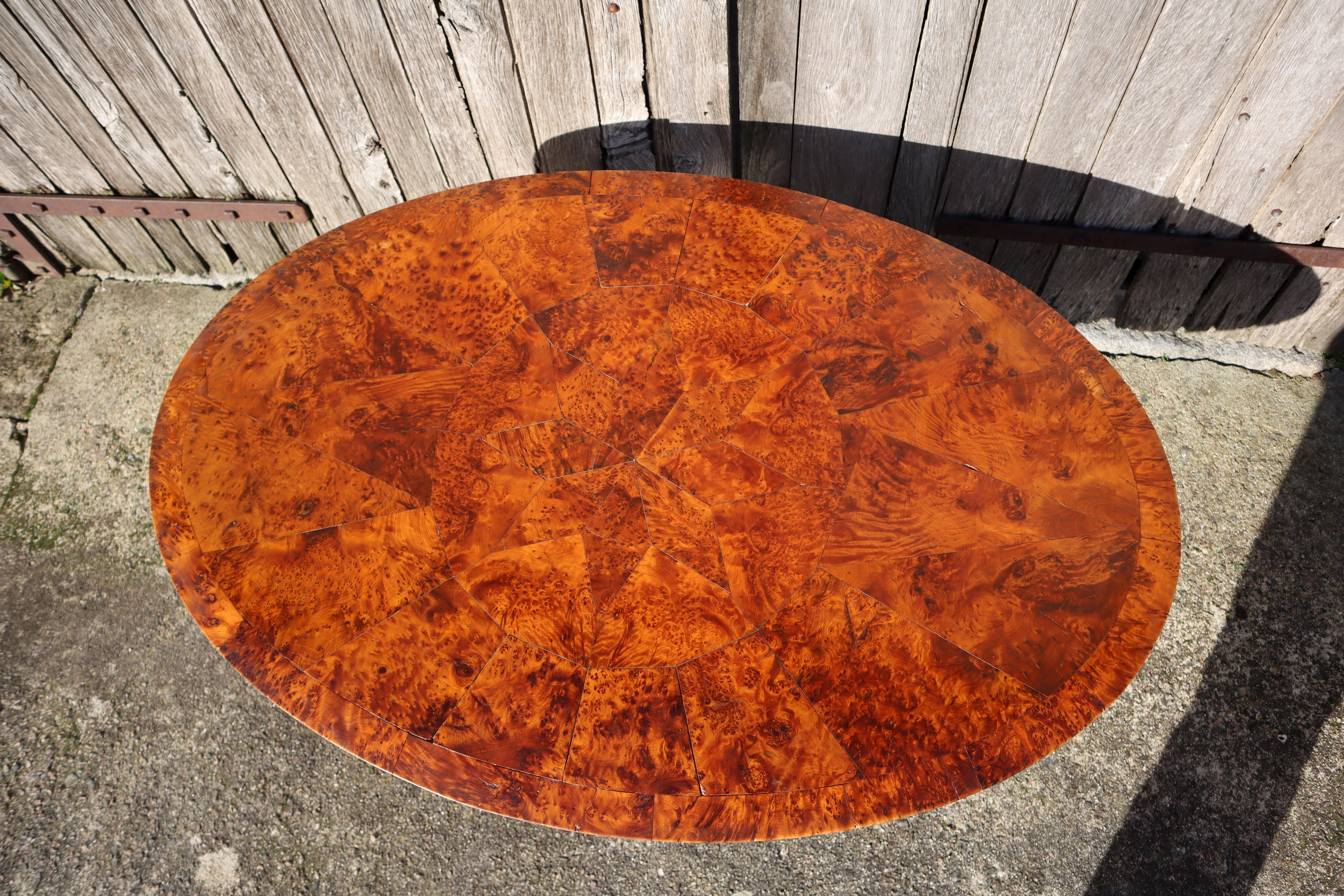 Wood French Vintage large oval Thuja Coffee Table- Salon Table-Art Deco Style-60s