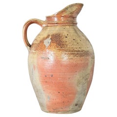 French Vintage Large Stoneware Pitcher