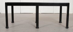 French Vintage Leather-Top Ebony Coffee Table