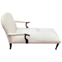 French Vintage Linen Chaise Lounge