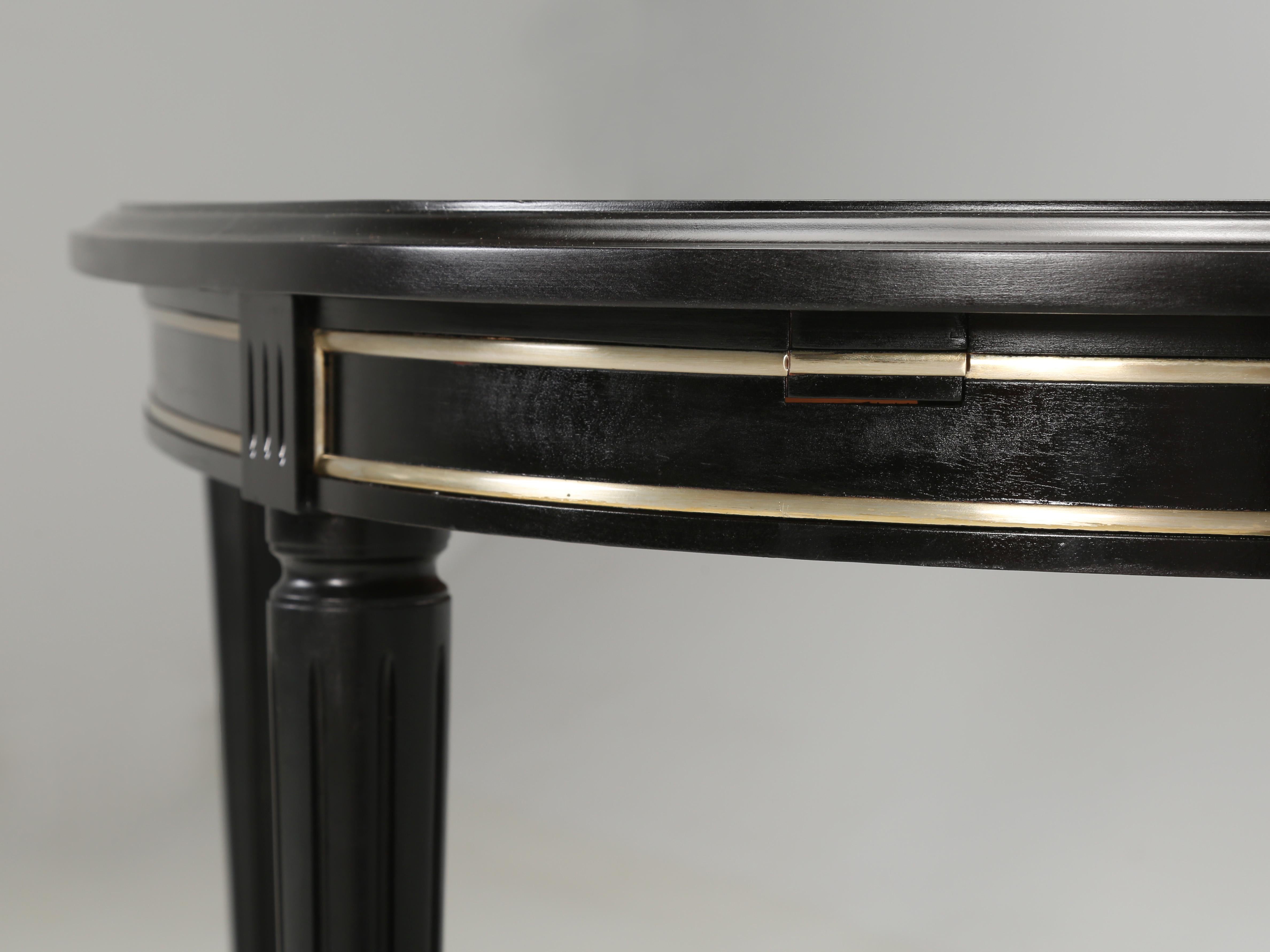 French Vintage Louis XVI Style Ebonized Oval Dining Table, Completely Restored 1