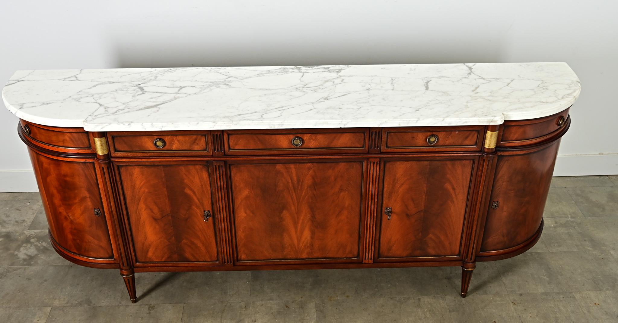 French Vintage Louis XVI Style Mahogany Enfilade In Good Condition For Sale In Baton Rouge, LA
