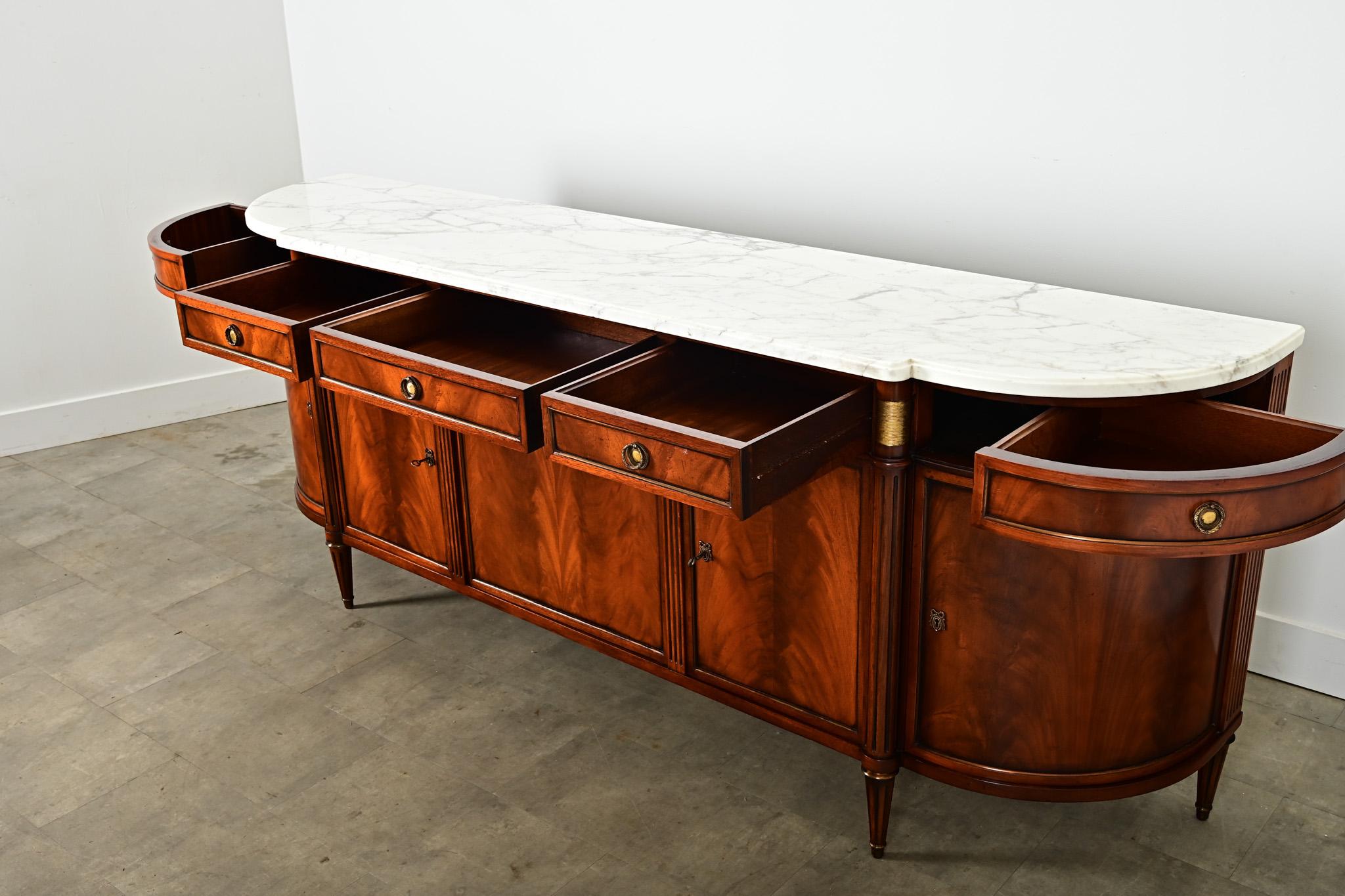 French Vintage Louis XVI Style Mahogany Enfilade For Sale 2