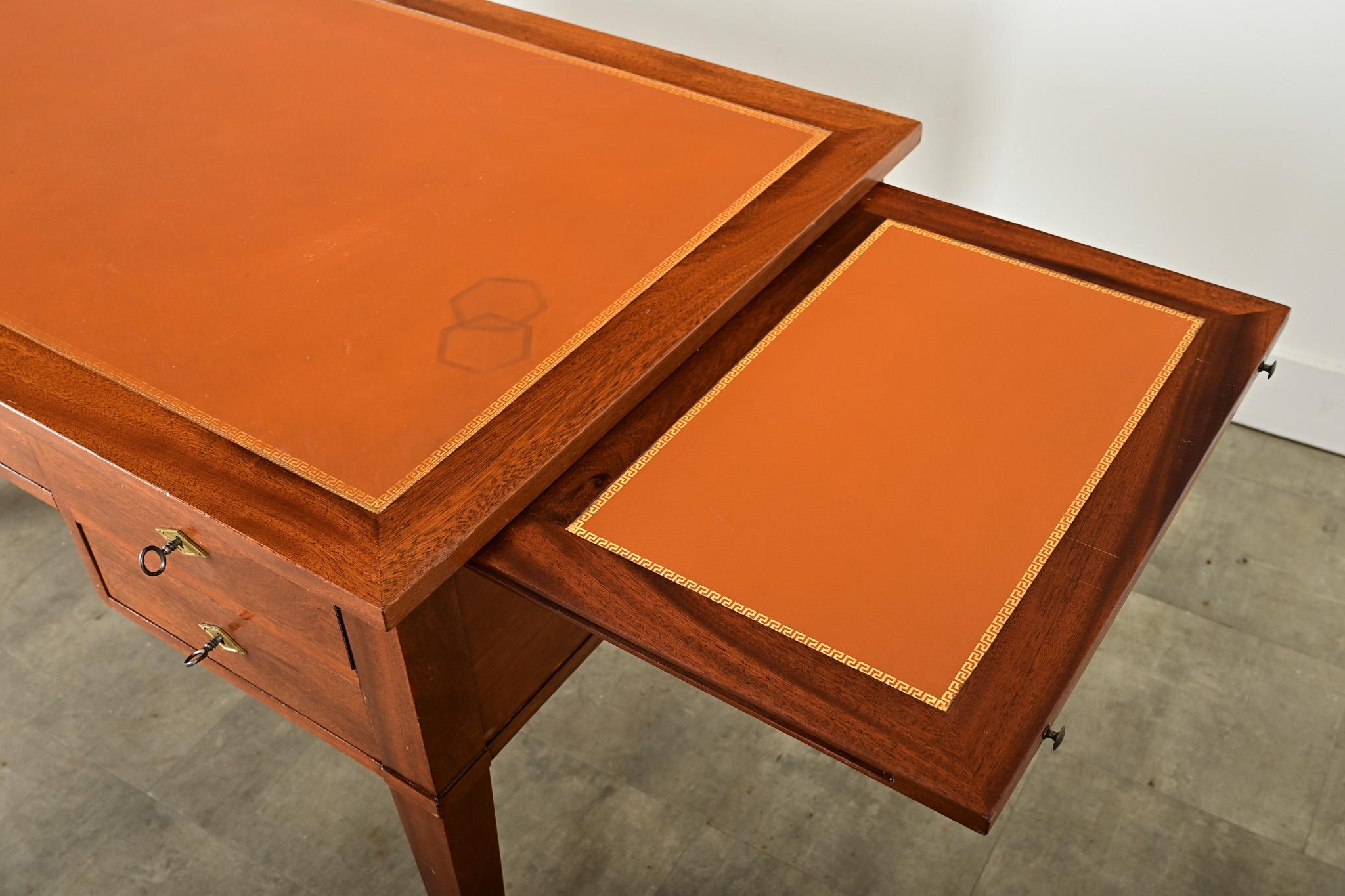 20th Century French Vintage Mahogany Directoire Style Desk For Sale