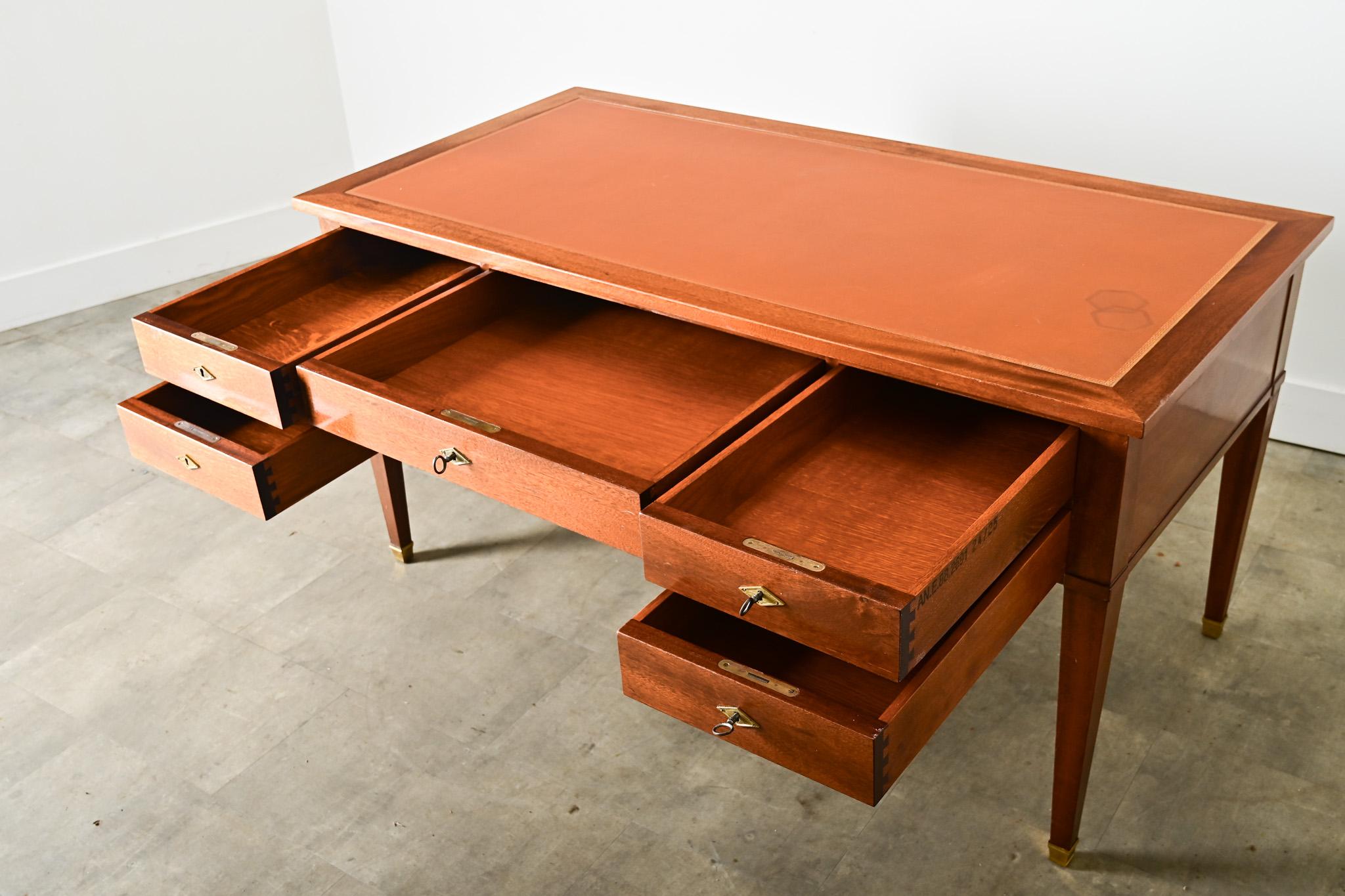 French Vintage Mahogany Directoire Style Desk For Sale 1