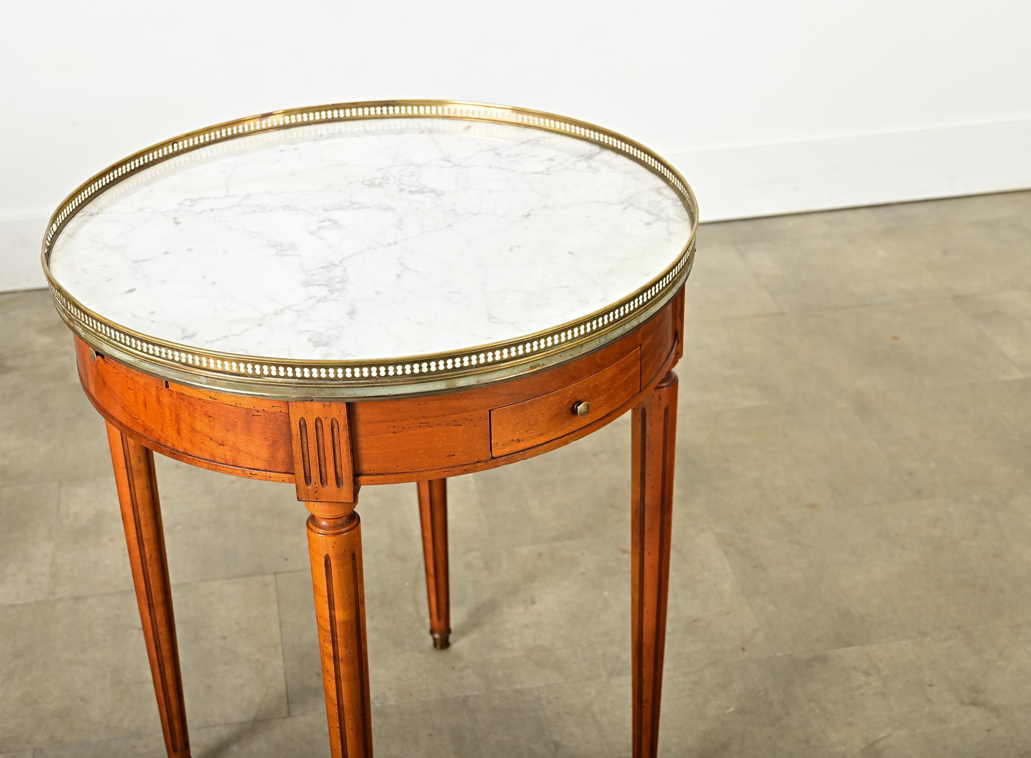 Mesa Bouillotte Gueridon Vintage Francesa de Caoba en venta 2