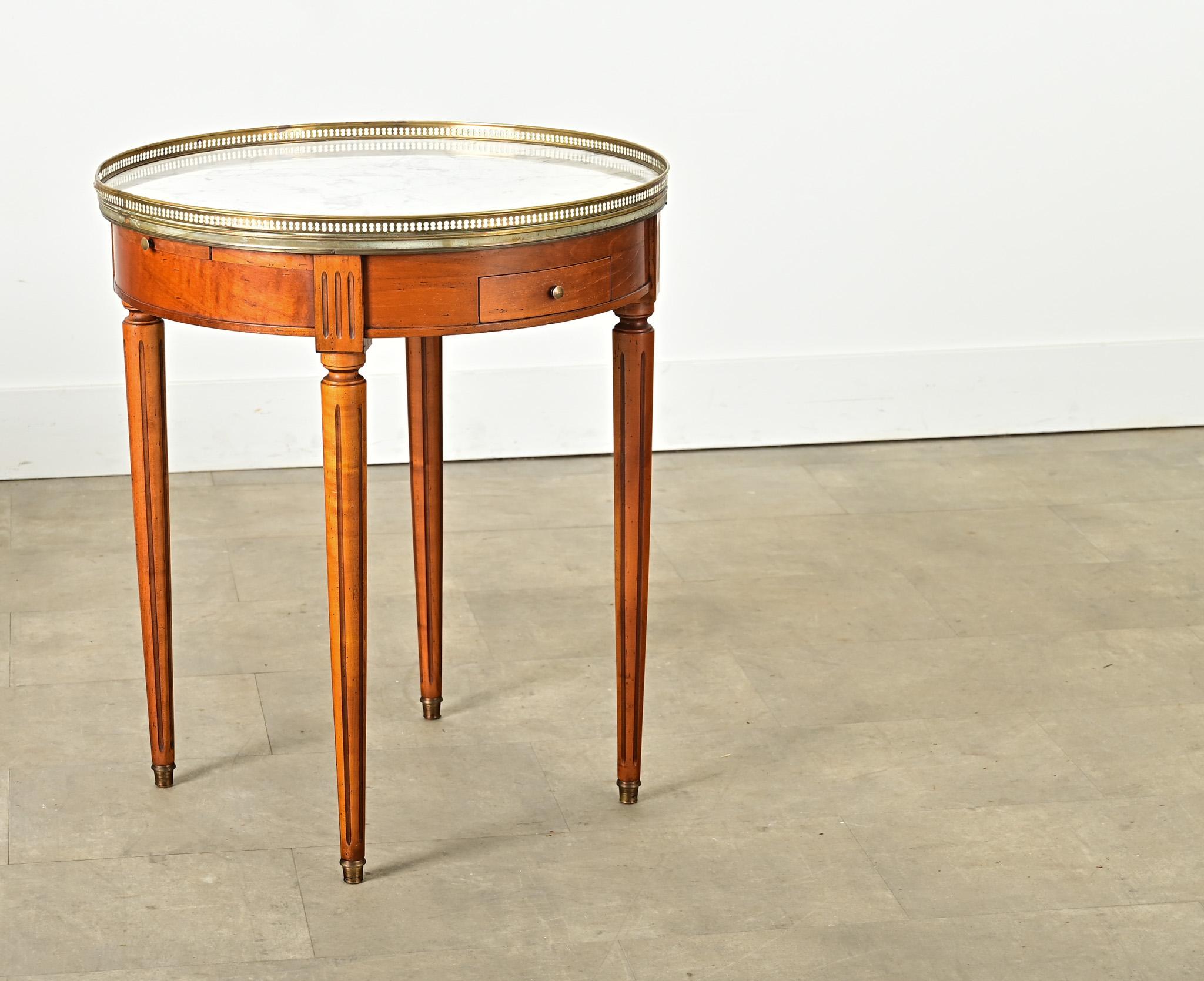 Mesa Bouillotte Gueridon Vintage Francesa de Caoba en venta 3