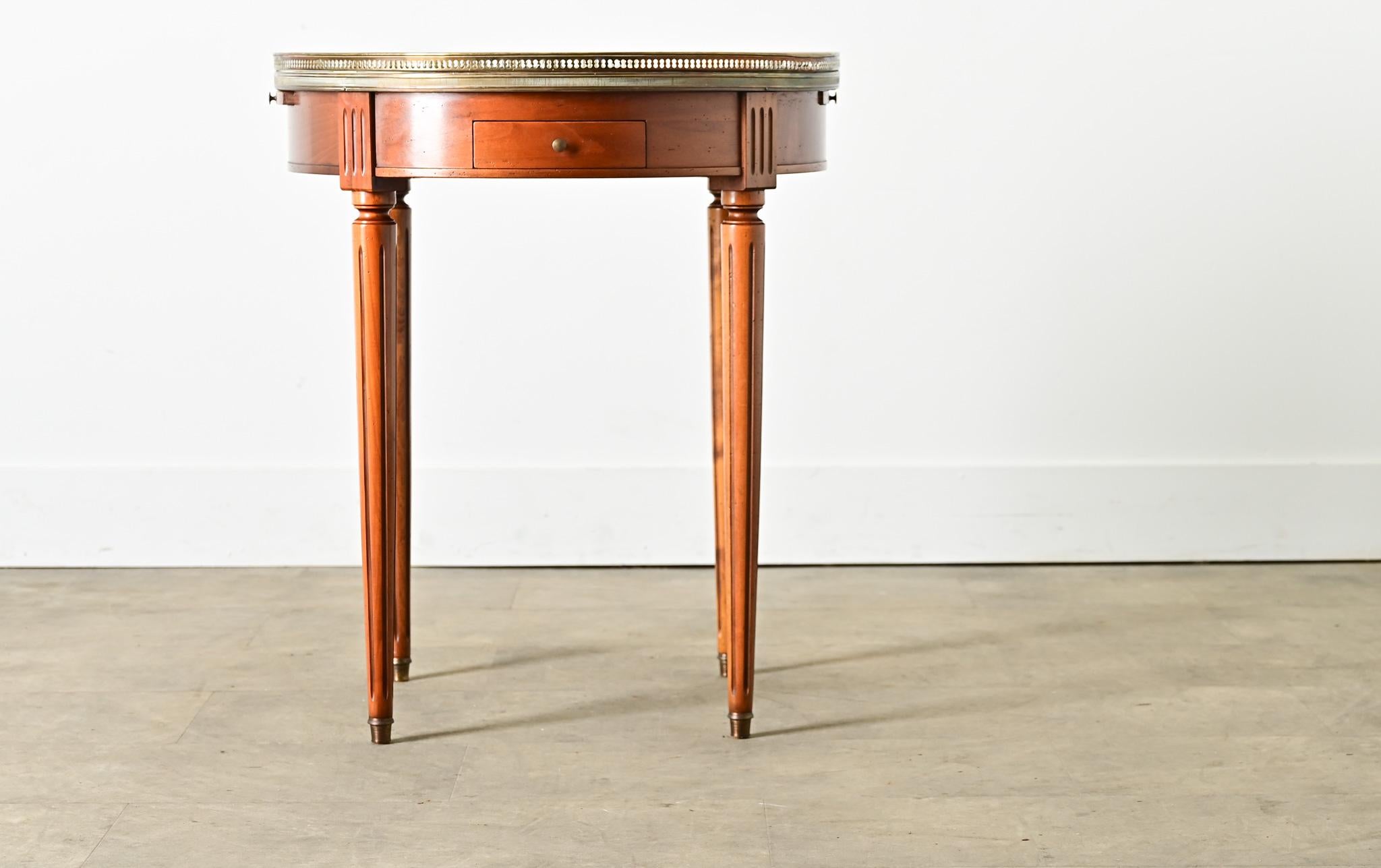 Mesa Bouillotte Gueridon Vintage Francesa de Caoba Luis XVI en venta