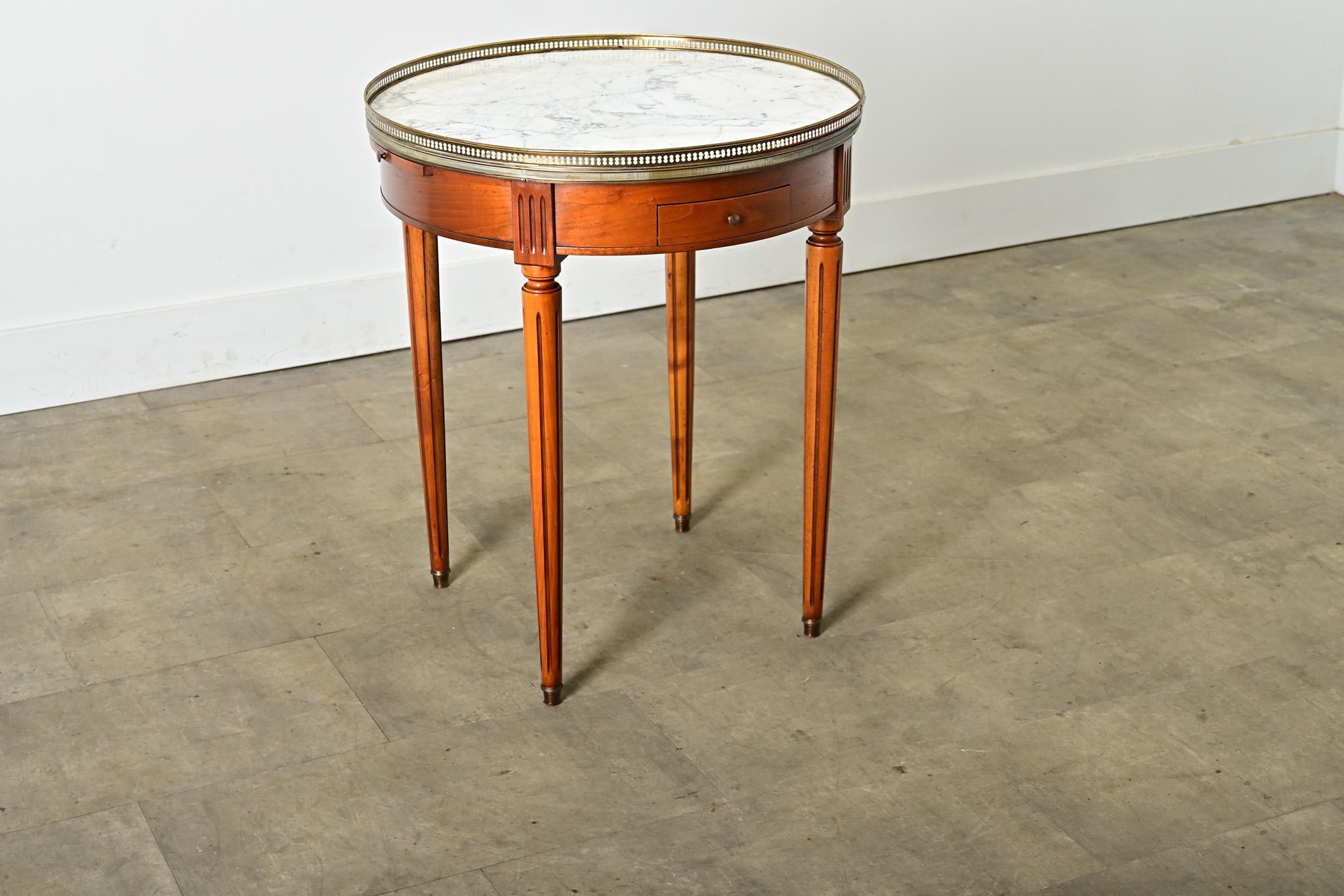 Mesa Bouillotte Gueridon Vintage Francesa de Caoba Francés en venta
