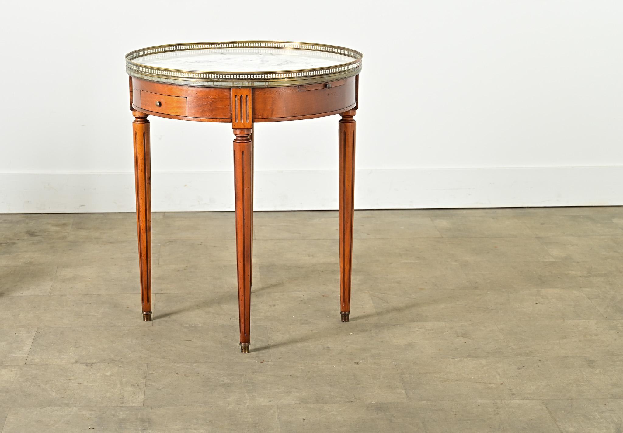 Mesa Bouillotte Gueridon Vintage Francesa de Caoba siglo XX en venta