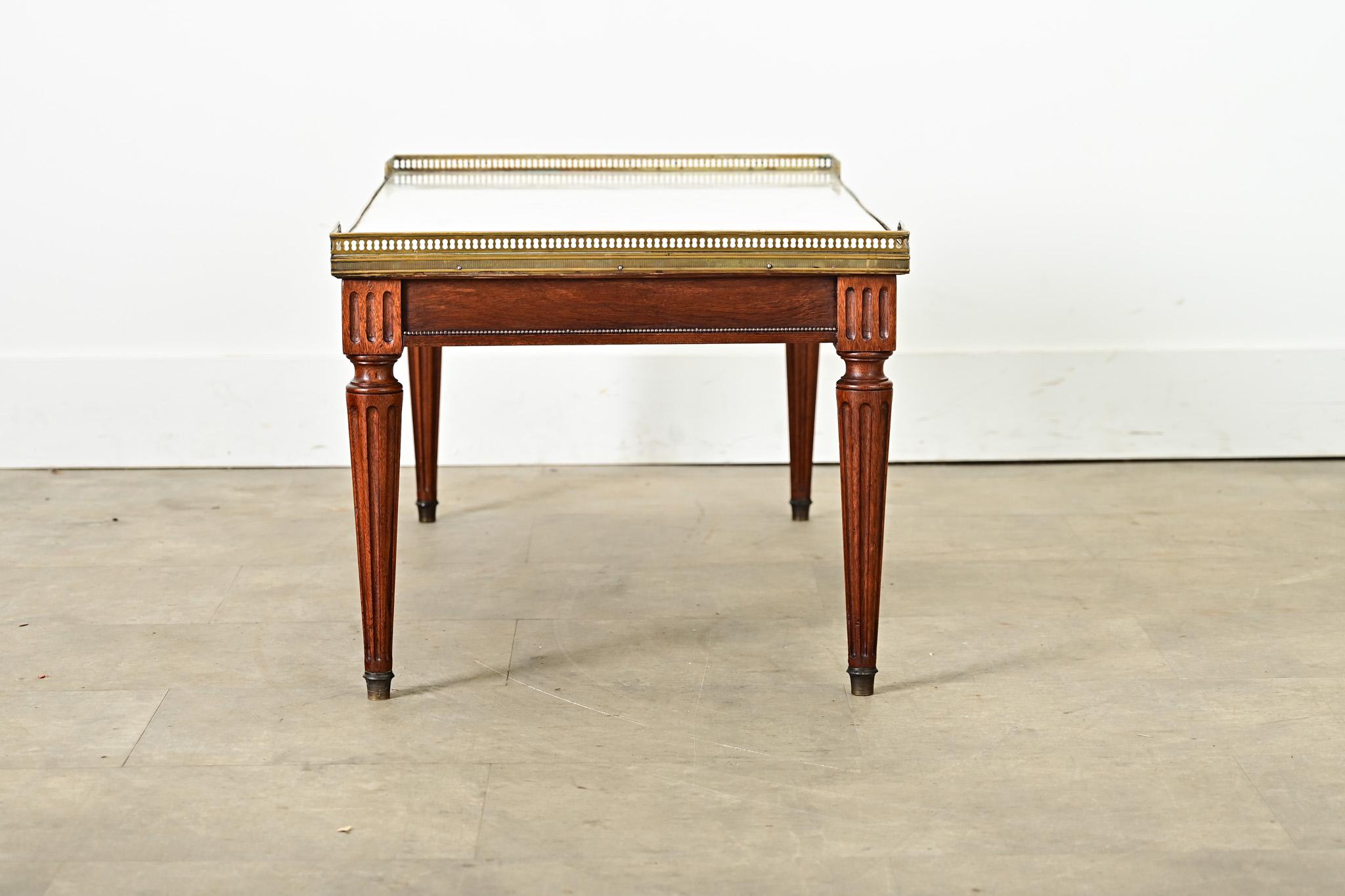 French Vintage Mahogany Louis XVI Style Coffee Table For Sale 2
