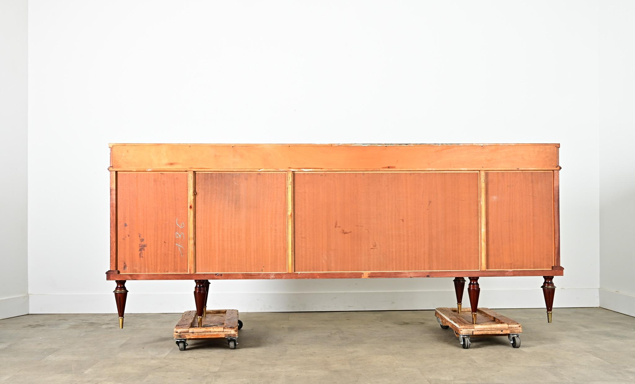 Enfilada vintage francesa de caoba y tapa de mármol en venta 11