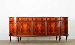 Enfilada vintage francesa de caoba y tapa de mármol