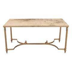 French Antique Marble and Brass Cocktail Table