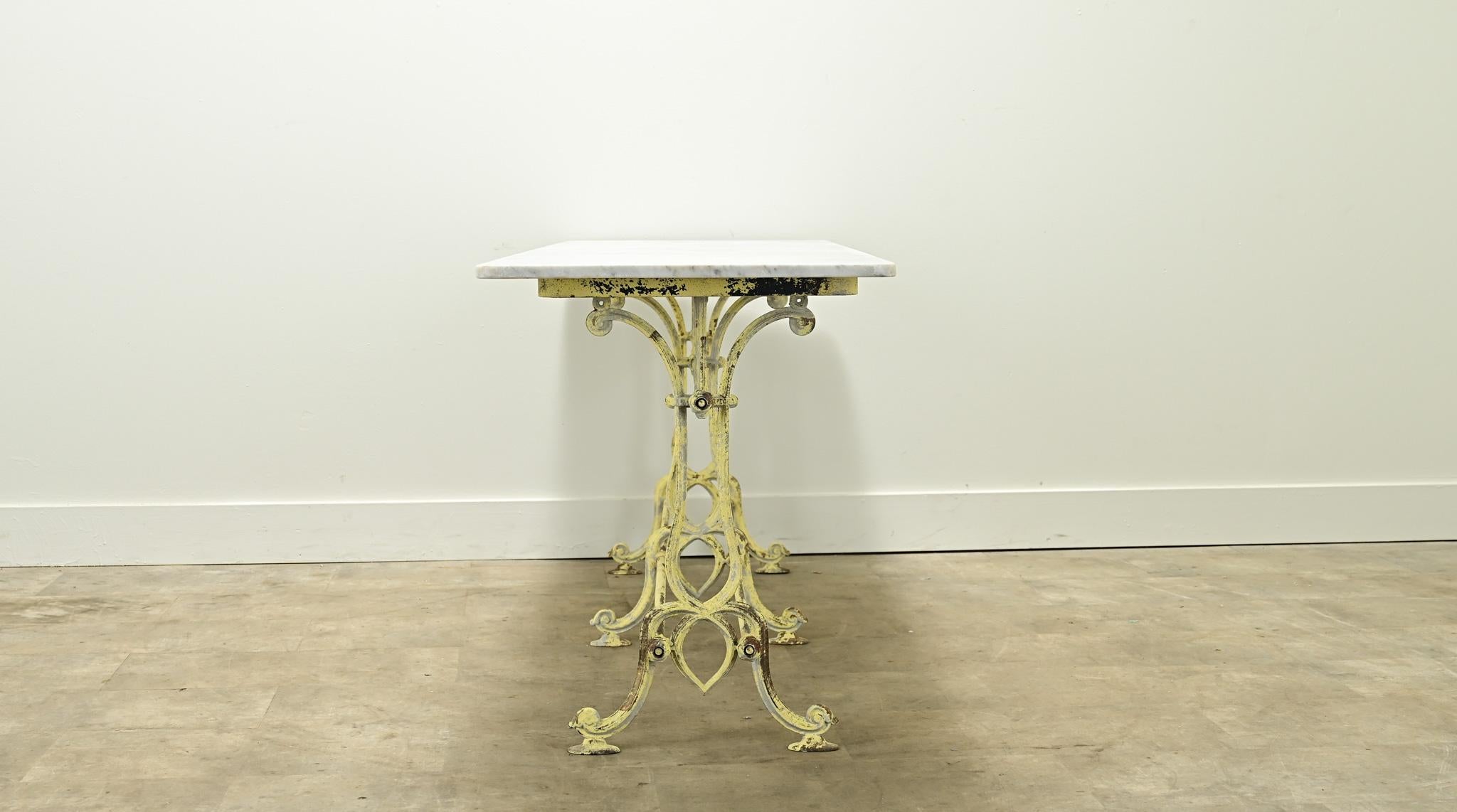 French Vintage Marble Bistro Table For Sale 3