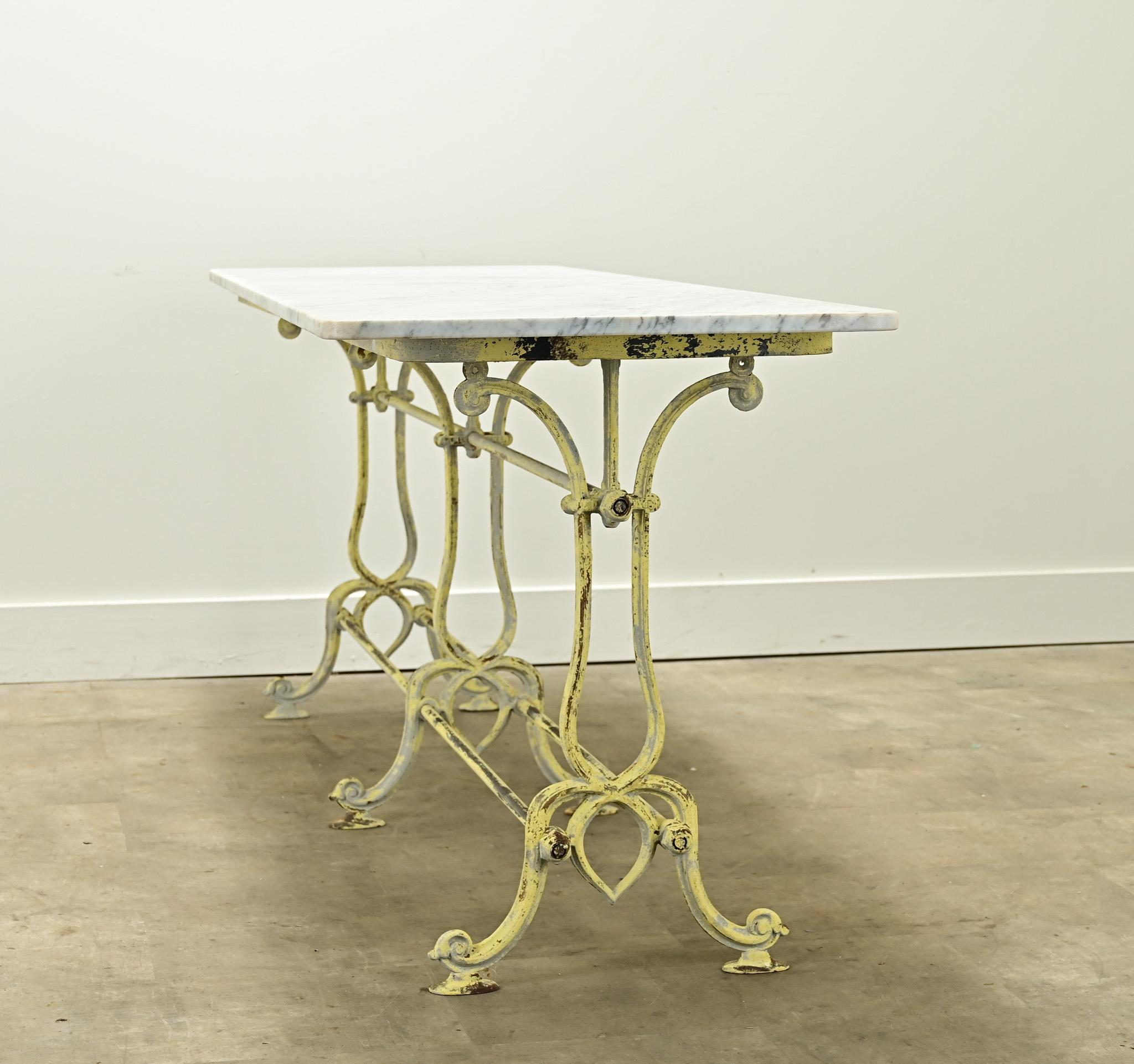 French Vintage Marble Bistro Table For Sale 6