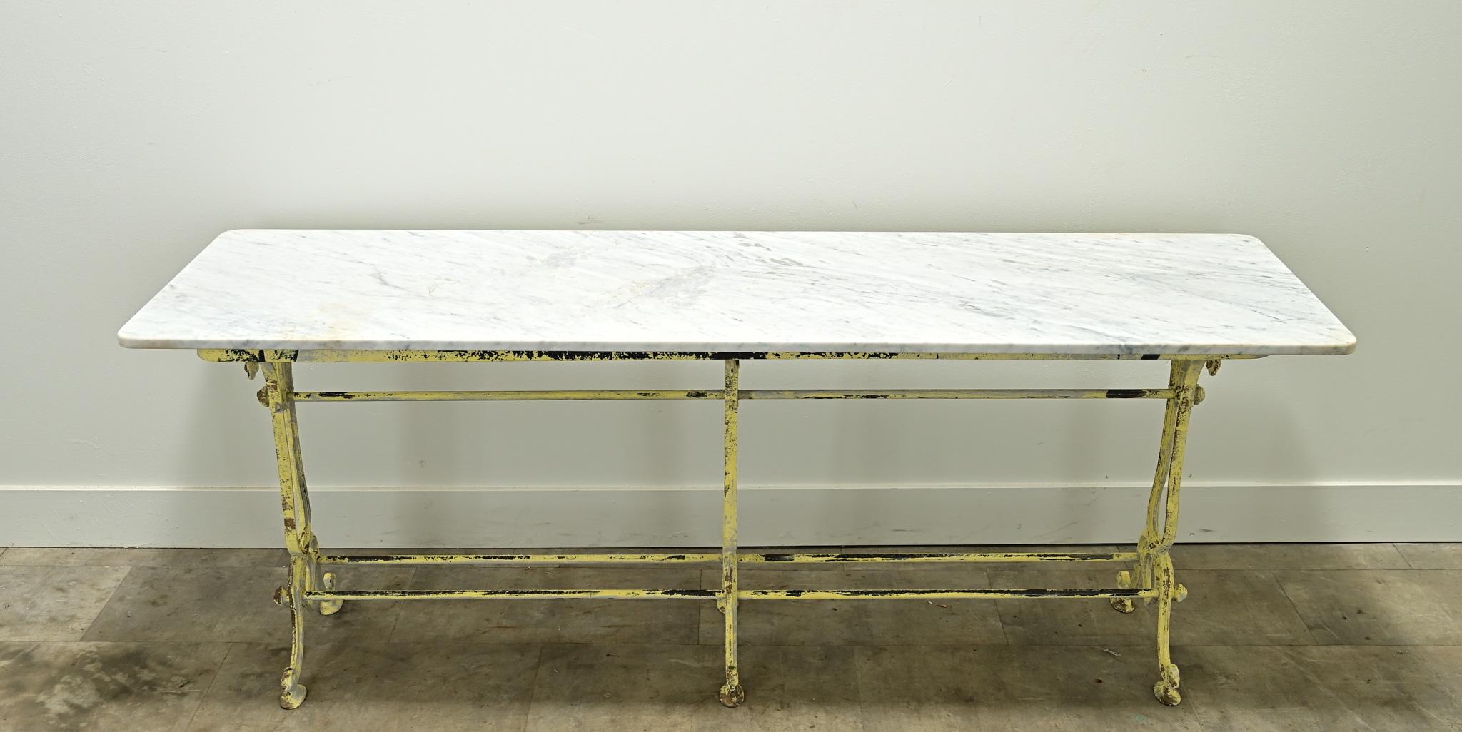 20th Century French Vintage Marble Bistro Table For Sale