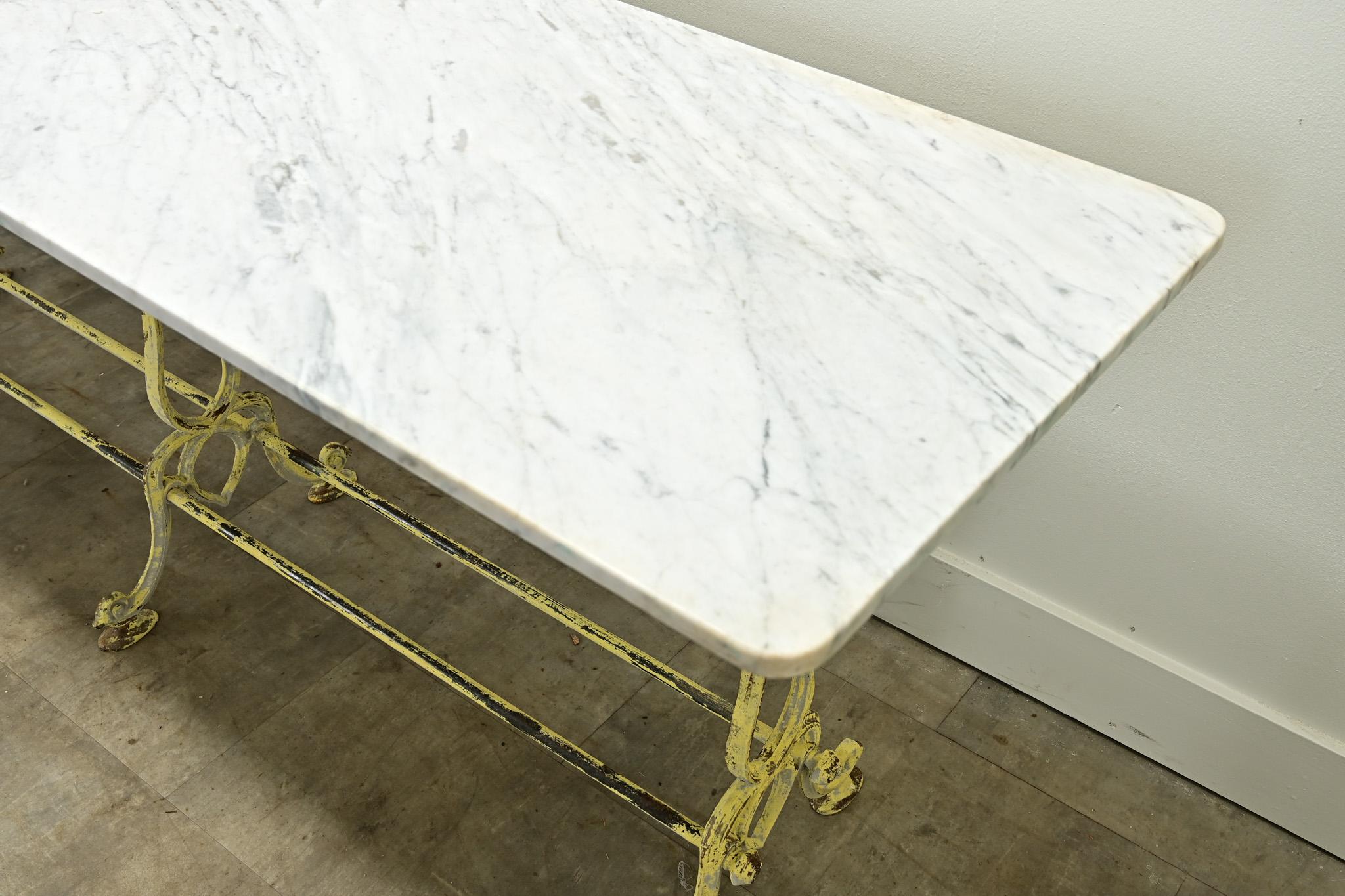 French Vintage Marble Bistro Table For Sale 1
