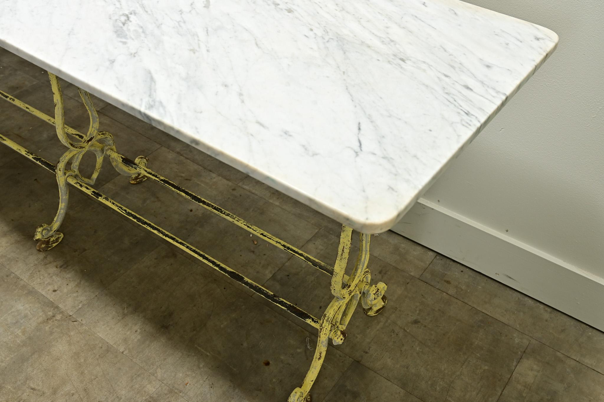 French Vintage Marble Bistro Table For Sale 2