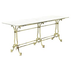 French Used Marble Bistro Table
